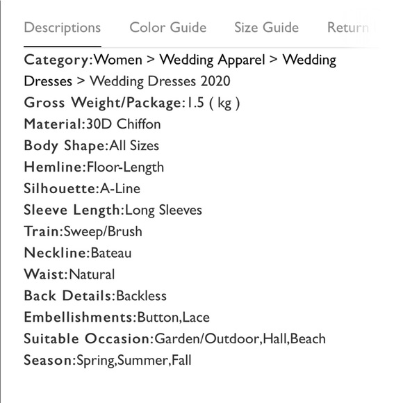 Long Sleeve Backless Lace Wedding Dress - Picture 6 of 16